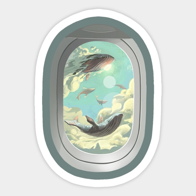 Flying whales Sticker by Moi Escudero